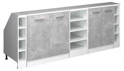 Produktbild von Küchenschrank für Dachschrägen Vicco R-Line Beton 210 cm 5er Set Schrankkorpuss 60 cm Tiefe, Model 60066