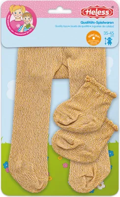 Produktbild von Heless Puppenstrumpfhose gold mit Socken - Puppenkleidung 35-45 cm