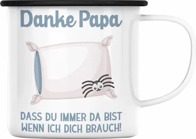 Produktbild von Trendation - Geschenk für Papa von Tochter Lustige Emaille Tasse Danke Vater Geschenkidee Lustige Emaille Emaille Tasse für Bester Papa von Tochter Weihnachten Geburtstag Geschenkidee (Schwarz)