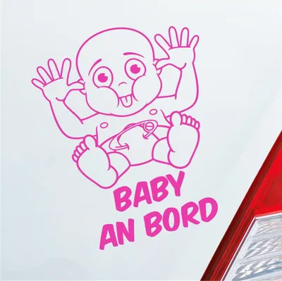Produktbild von Auto Aufkleber Baby an Bord on Tour 23x28 cm Pink Sticker Heckscheibenaufkleber