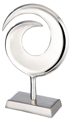 Image de Gilde Skulptur, forme ronde, "Swirl", aluminium, couleur argentée, quantité : 1, longueur : 13 cm, largeur : 35 cm, hauteur : 47 cm. Numéro d'article : 69190. Code EAN : 4063387691908