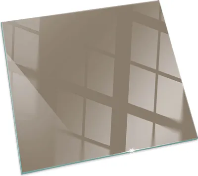 Produktbild von Farbe Braun – Glasbodenplatte für – Kaminofen – Kaminplatte Glas – Schutzglas – Funkenschutzplatte –Glasbodenplatte Feuerfeste – Hitzeschutzplatte – Bodenschutz aus Glas – 60x60 cm