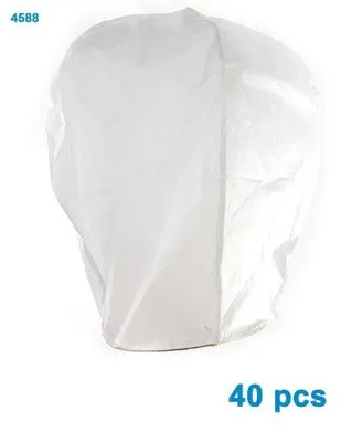 40 chinesische Fluglaternen, Weiß, Papier, traditionell