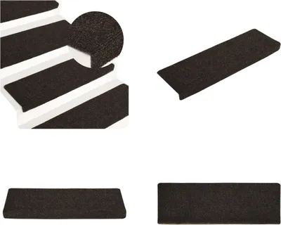 Immagine prodotto di vidaXL Tappetini per scale 15 pz. Tessuto non tessuto agugliato 65x21x4 cm marrone scuro - Tappetino per scale - Tappetini per scale - Tappetini per scale - Tappetini per scale