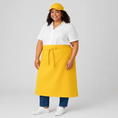 Produktbild von Bistroschürze XXL 130 x 100 cm, gelb : gelb : 65% Polyester 35% Baumwolle