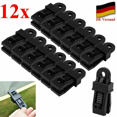 Produktbild von NEU 12 Stücke Planenhalter Planen Befestigung Klemme Clips Spanner für Zelt Abdeckplane