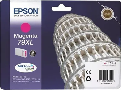 Image de Cartouche d'encre EPSON 79 XL, Magenta, Tour de Pise, 17.1 ml, DURABrite Ultra