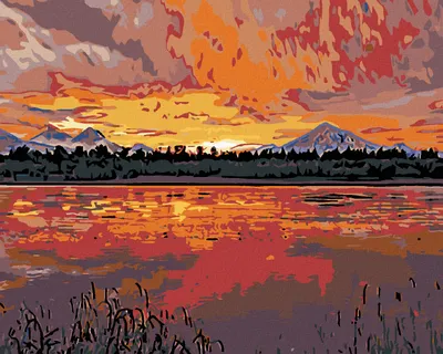 Produktbild von Diamondi - Diamond painting - WUNDERSCHÖNER SONNENUNTERGANG, 40X50 cm, mit Keilrahmen (bereits gespannt)