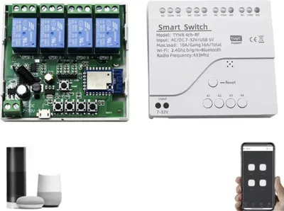 Obrázok produktu pre 4-kanálový inteligentní WIFI relé modul,DC 7-32V, Tuya