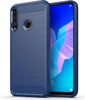 Produktbild von Schutzhülle Handyhülle für Huawei P40 Lite E Case Cover Carbon Optik Blau