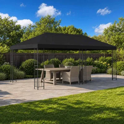 Produktbild von vidaXL Pavillon-Blendenbezug 6 x 3 m Schwarz Polyester 190