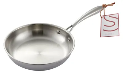Zdjęcie produktu dla Omgoods - Patelnia ze stali nierdzewnej, 24 cm - 5-warstwowa, nadaje się do użytku z płytami indukcyjnymi