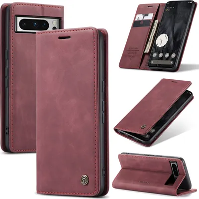 Immagine prodotto di Google Pixel 8 Pro Case, Retro Custodia in Finto cuoio con funzione Stand Custodia protettiva per Google Pixel 8 Pro Rosso
