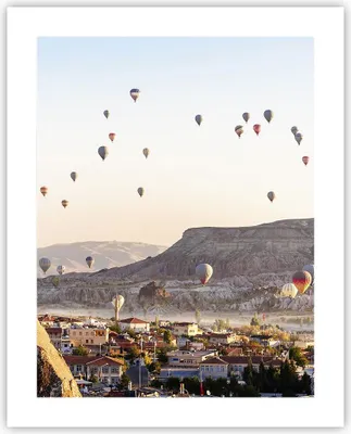 Produktbild von Poster - Poster ohne Rahmen - Berge Ballon Flug - 40x50 cm - Wand Bild - Wanddeko - Wandbilder - Kunstposter - Wandposter - Bilder - Kunstdruck - Wanddekoration - Wandbild - P2XPA40x50-3997