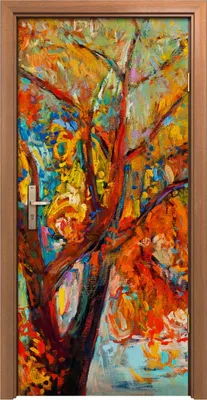 Produktbild von Türposter 90x200 cm Türaufkleber Türtapete Türfolie Klebefolie Wand Kunst Landschaft Baum Herbst