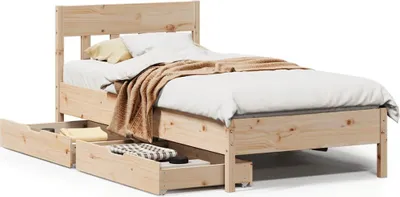 Produktbild von vidaXL Massivholzbett ohne Matratze 75x190 cm Kiefernholz