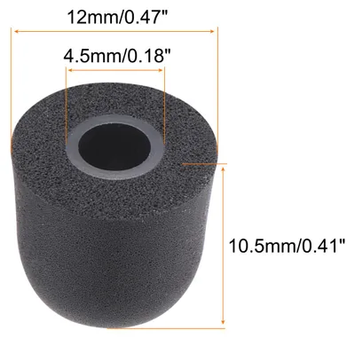 Image de Embouts en Mousse de Remplacement pour šŠcou-teurs, Taille Moyenne 4,7-5,5 mm, Noir, Lot de 8