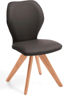 Zdjęcie produktu dla Meble do siedzenia Niehoff Colorado Trend-Line – designerskie krzesło z litego buku i skóry – obracalne o 180°