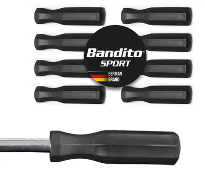 Produktbild von Kickergriff Universal, Tischkicker Profi-Griff für alle Tischkicker und Soccer-Stangen mit Durchmesser 16 mm, rutschfest und griffig, ergonomische Form, 12,5 cm x 3,2 cm, komplett Set 8 St.