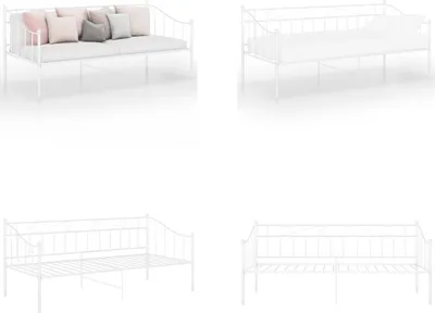 Obrázek produktu pro vidaXL Rám rozkládacího lůžka bílý kovový 90x200 cm - Rám rozkládacího lůžka - Rozkládací pohovky - Denní lůžko