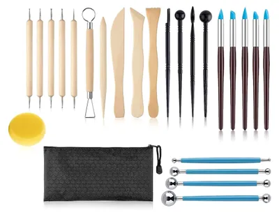 Produktbild von 25-teiliges Töpferwerkzeug-Set für Modellierarbeiten
