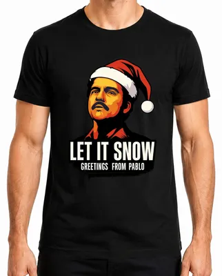 Zdjęcie produktu dla Koszulka męska LET IT SNOW Christmas Santa gift Pablo Secret Santa, czarny, XXL