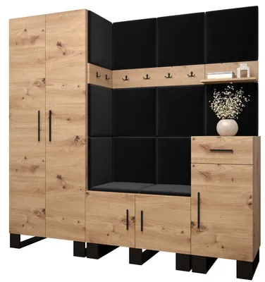 Obrázok produktu pre Predsieňová zostava RUMIE 1 - dub artisan, čierne panely