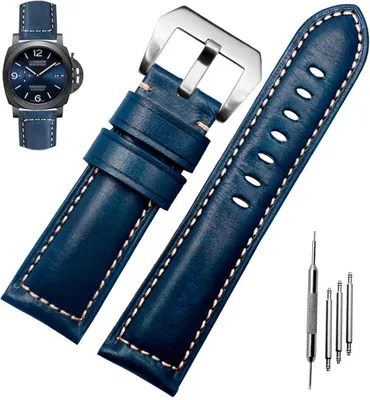 Image de Bracelet de montre en cuir véritable, 22 mm, 24 mm, 26 mm, bracelet de remplacement pour montres