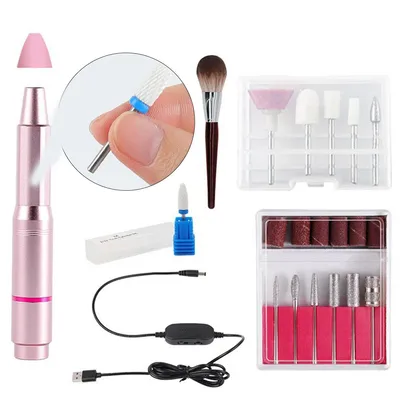 Produktbild von Tragbares elektrisches Nagelbohrer-Set, USB-betrieben, ergonomisches Design, leicht und rutschfest, ideal für Zuhause, Reise und Salon