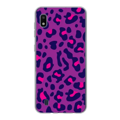 Produktbild von MuchoWow® Handyhülle Schutzhülle Hülle für Samsung Galaxy A10 Pantherdruck - Lila - Rosa Silikon Softcase Handy Hülle - Schutzhülle