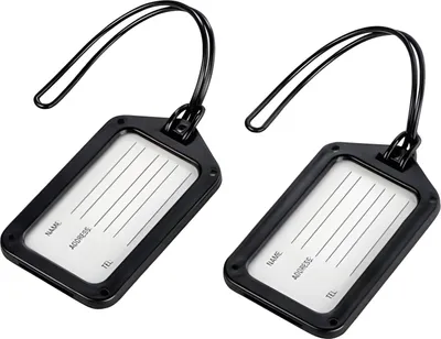 Immagine prodotto di hama® 105322 Accessori da viaggio - Set di 2 etichette per bagagli, nero