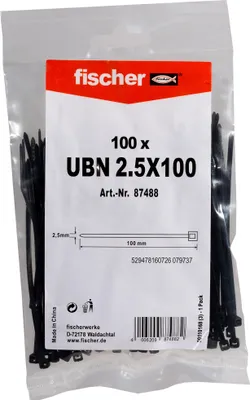 Produktbild von UBN 2,5 x 100 (schwarz, 100 Stück, UV-beständig)