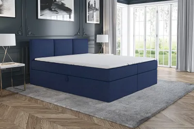 Produktbild von Boxspringbett MARKO   160x200 mit 2 Bettkästen, Bonell-Matratze und Topper. Möbel vom Hersteller- Handarbeit!Bett Komplett-Set mit Matratze,Bettkasten & Kopfteil. Stoff SAVANA. Elegantes Bett mit massives Kopfteil.
