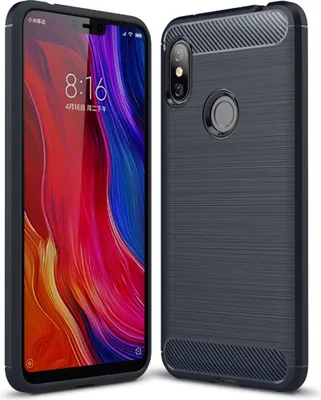 Produktbild von Schutzhülle Handyhülle für Xiaomi Redmi Note 6 Case Cover Carbon Optik Blau
