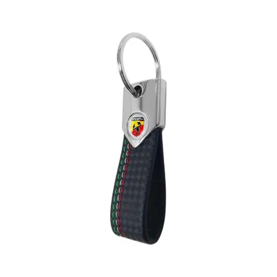 Image de Porte-clés Abarth, carbone tricolore noir avec logo Abarth