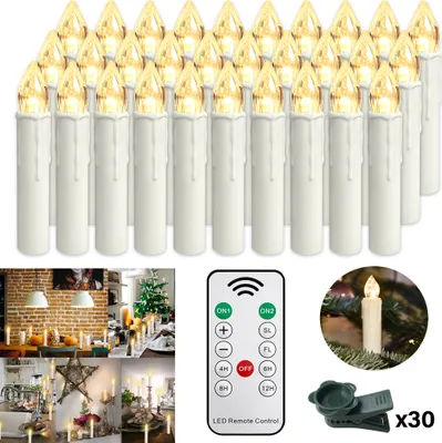 Zdjęcie produktu dla UISEBRT 40x świece choinkowe świece LED bezprzewodowe świece choinkowe z pilotem zdalnego sterowania ściemniane migoczące świece choinkowe ciepłe białe przyjęcie