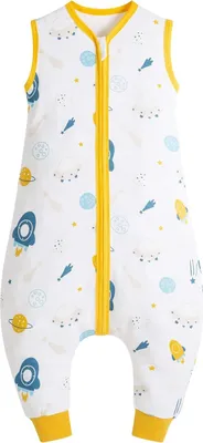 Produktbild von Famanu Schlafsack für Kinder - 0,5 TOG, Baumwolle, Für Jungen und Mädchen, Inklusive Füße - 100 cm