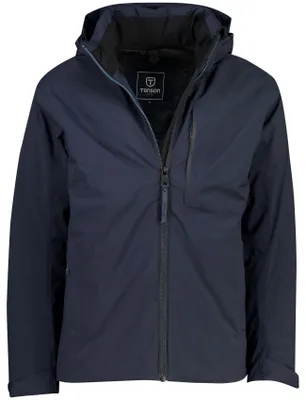 Produktbild von Tenson Parka, dunkelblau, normale Passform, mit Kapuze, Reißverschluss und Brusttasche