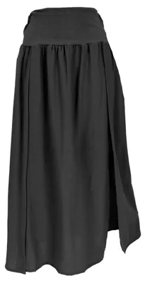 Produktbild von Langer Boho Sommerrock, Natürlicher Maxirock, Panel Skirt - Schwarz, Damen, Baumwolle, Größe: M