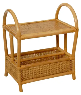 Produktbild von Zeitungsständer aus Natur-Rattan mit Ablage