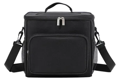 Produktbild von Auslaufsichere, niedliche Lunchtasche mit großem Fassungsvermögen, wiederverwendbarer, isolierter Kühlbehälter für Arbeit/Büro/Picknick/Reisen – Schwarz