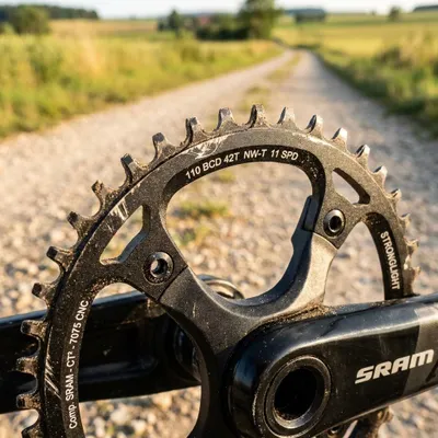Image de Plateau Stronglight Gravel Red/Force 7075 T6 110Mm 5 Arm 42 Z.