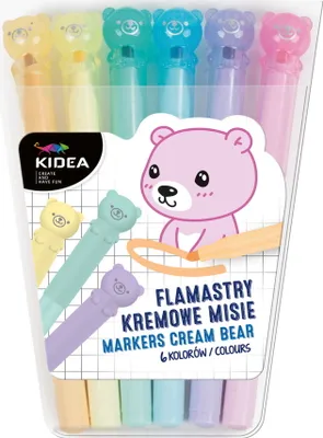 Zdjęcie produktu dla Flamastry kremowe Misie 6 kolorów Kidea