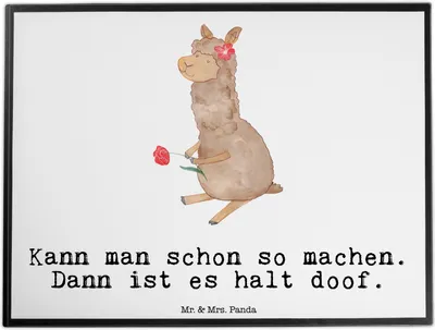 Produktbild von Mr. & Mrs. Panda schreibtischunterlage Alpaka Blume - Weiß - Geschenk, Lama, schreibtischunterlagen, Spruch, bastelunterlagen, Lamas, Unterlage Schreibtisch