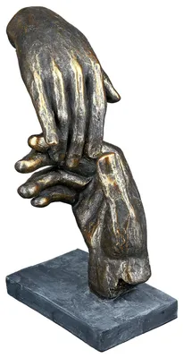 Zdjęcie produktu dla Casablanca Skulptur, Hände, "Two hands", Kunstharz, bronzefarben, , L. 7 cm, B. 13 cm, H. 21 cm 89384