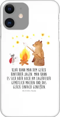 Produktbild von Mr. & Mrs. Panda Iphone 11 Handyhülle Bär & Marienkäfer Lagerfeuer - Weiß - Geschenk, Hülle, Smartphone, Handy Schutzhülle, Teddybär, Cover