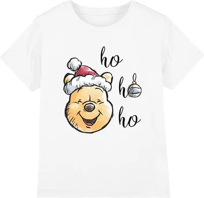 Obrázek produktu pro Medvídek Pú - "Ho Ho Ho, Veselé Vánoce" dětské tričko TV4149 (152-158) (Bílá)