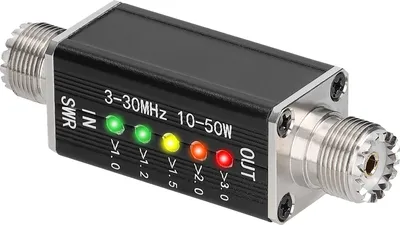 Produktbild von LED-SWR-Messgeraet, 3šC30 MHz Frequenz, kurzwellige Stehwellenanzeige mit 5 LEDs, M-Buchse