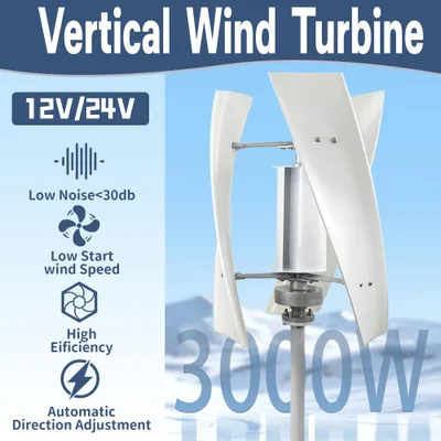 Productafbeelding van Windturbine 3000W 12V - Hoog Rendement Off Grid - Aluminium Behuizing - Wit - Voor Thuis En Boot