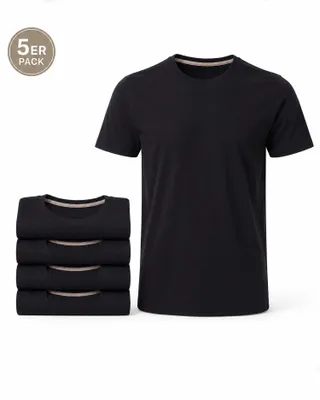 Produktbild von Mivaro Herren T-Shirt 5er Pack Basic Rundhals - Männer Tshirt 100% Baumwolle atmungsaktiv - kurzarm - Unterziehshirt - Regular Fit - bis Größe 5XL